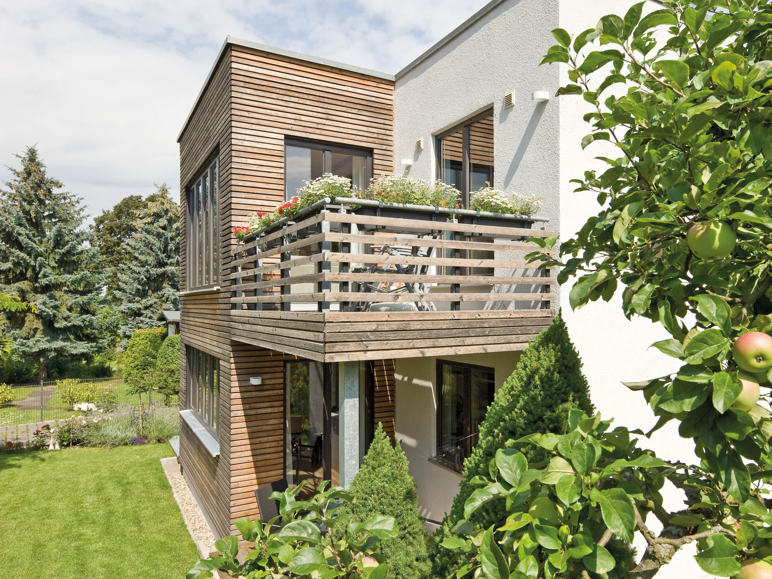 Einfamilienhaus Haus Zaulich Rückseite Balkon